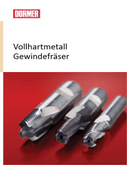 VHM Gewindefräser Dormer Pramet - Boie GmbH